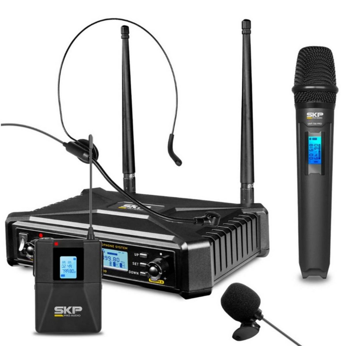 SKP - Set Microfono Vocal Dinamico Inalambrico SKP UHF 700 Pro