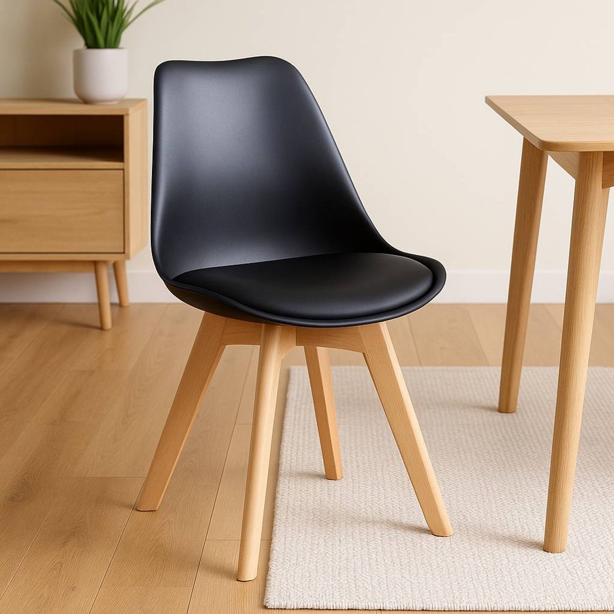 WHITE MARKET - Pack x 4 Sillas Eames Tulip negra