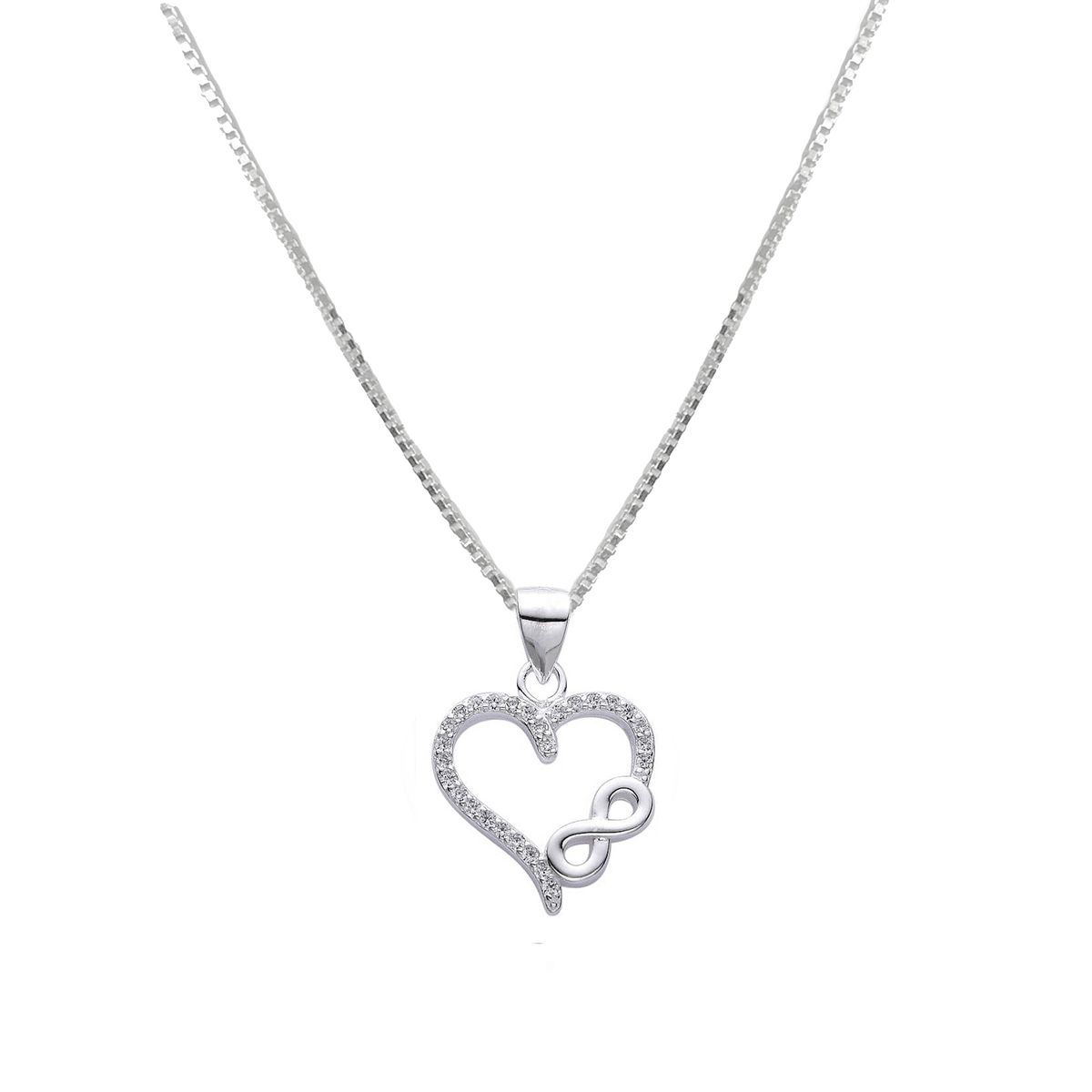 COGGIOLA - Collar Corazón Infinito Circón Plata Fina 925