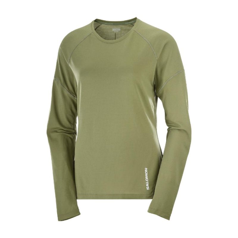 SALOMON - Polera Mujer Cross Run Ls Tee W Beige Salomon