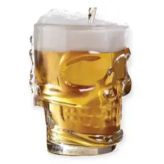 GENERICO - Vaso Cervecero Calavera Set 2 Vidrio Shopero Chopero 460ml