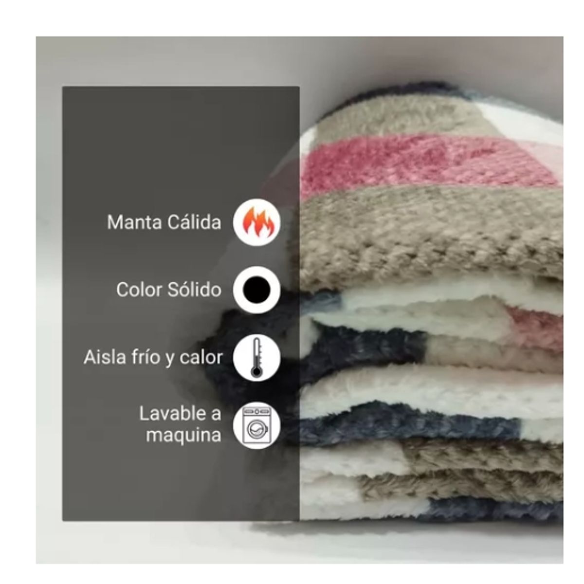 GENERICO - Manta De Chiporro 2plazas 200x230cm Estampa Cuadros Man-03-2