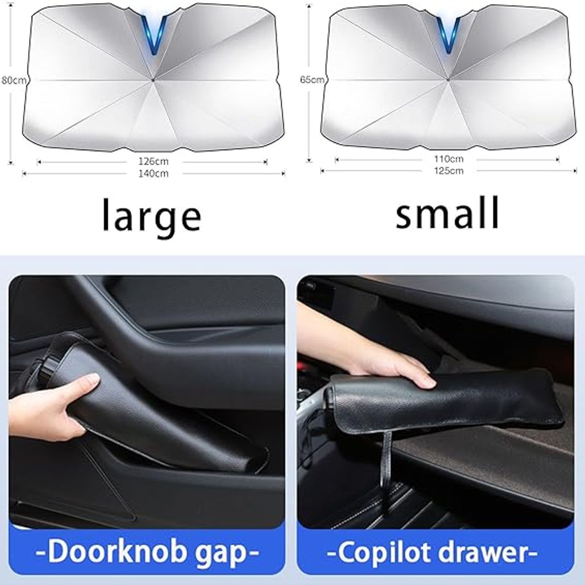 GENERICO - Quitasol Parasol Parabrisas Auto Tipo Sombrilla Cubre Sol