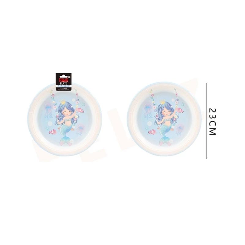 GENERICO - Platos Sirena 6 Pcs 23Cm