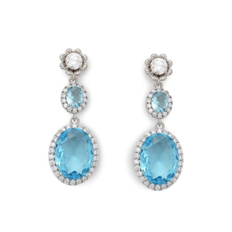 MATTEO - Aros Agustina Celeste diamantes