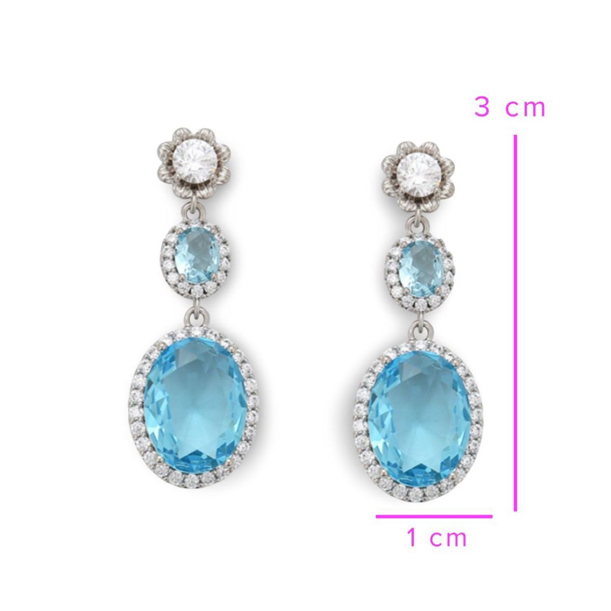 MATTEO - Aros Agustina Celeste diamantes