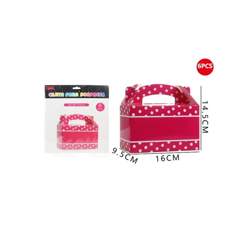 GENERICO - Cajas Para Sorpresas Fucsia 6Pcs