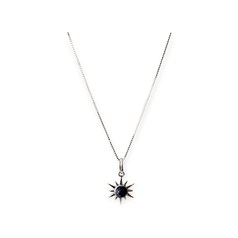 ANDREA COGGIOLA JOYAS - Collar Sol Aruna Lapislázuli Plata Fina 925