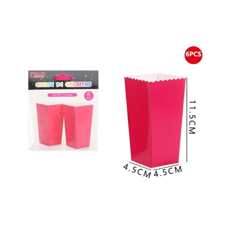 GENERICO - Cajas De Palomitas Rojo 6Pcs