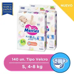 MERRIES - Pañales Velcro Super Jumbo S 70X2 PCS