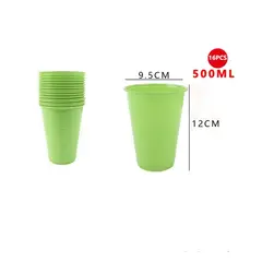 GENERICO - Vasos Plásticos Verde Claro 16 Pcs