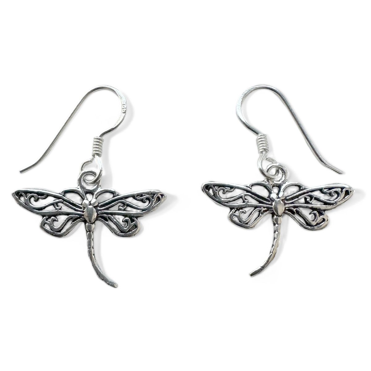 COGGIOLA - Aros Libélula Colgante Gancho Plata Fina 925