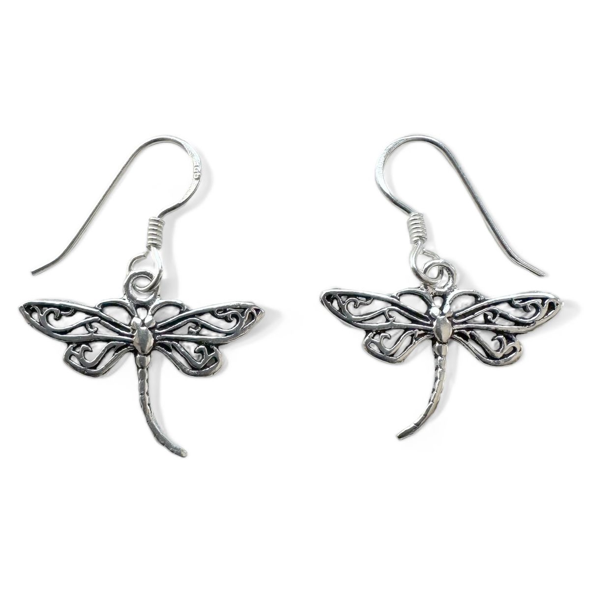 COGGIOLA - Aros Libélula Colgante Gancho Plata Fina 925