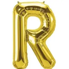 GENERICO - Globos En Forma De Letras Metalizados Dorado R