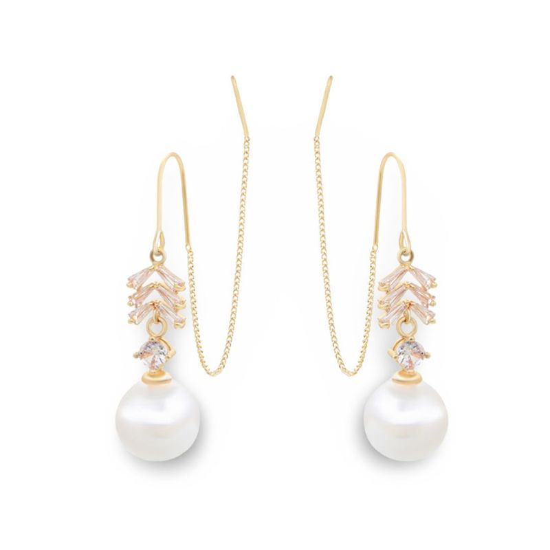MATTEO - Aros Clara perla blanca baño en oro