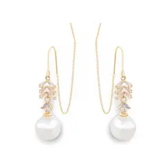 MATTEO - Aros Clara perla blanca baño en oro