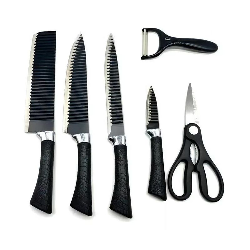 GENERICO - SET DE CUCHILLOS DE COCINA BOBSSEN 6 UNIDADES