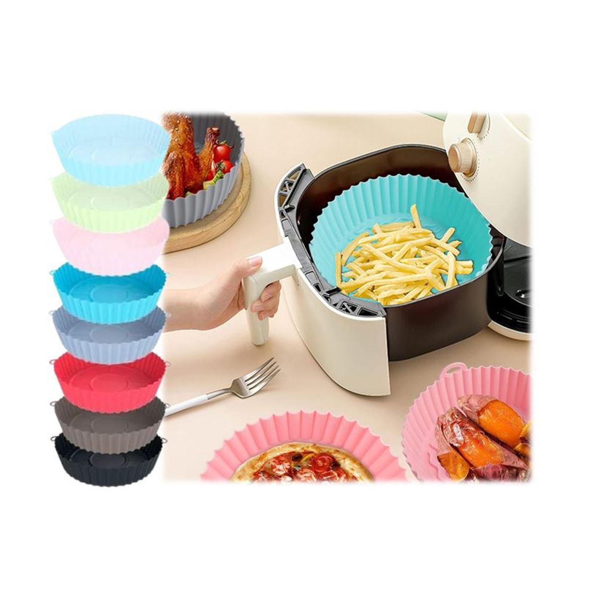 GENERICO - Molde De Silicona Para Freidora De Aire Horno Forro Bandeja