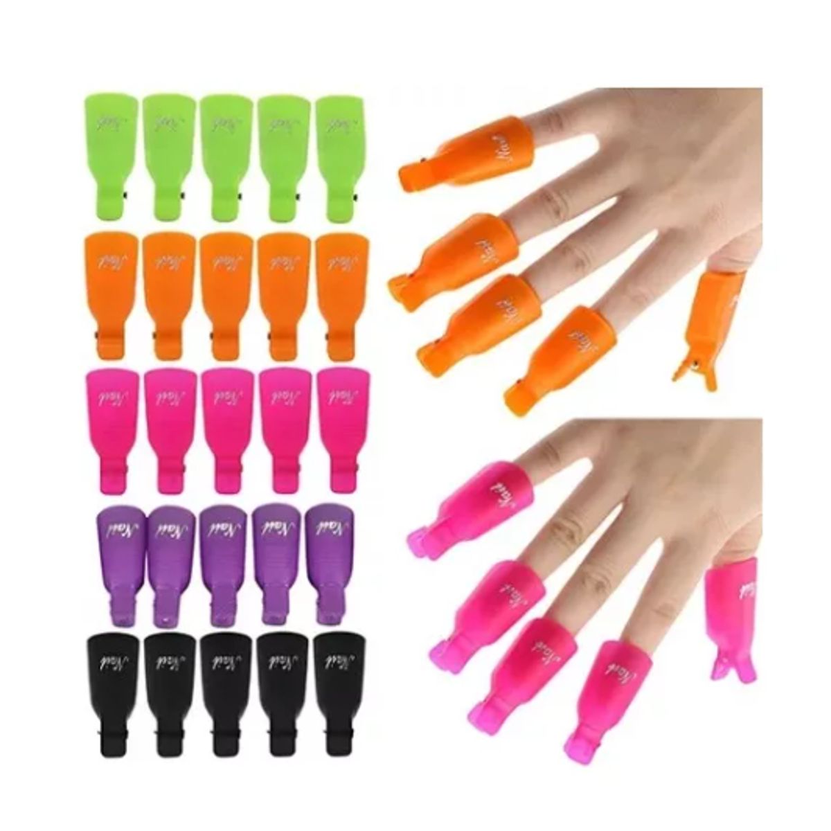 GENERICO - Pack 10 Pinza Manicure Quita Esmalte Permanente Uña Acrílica