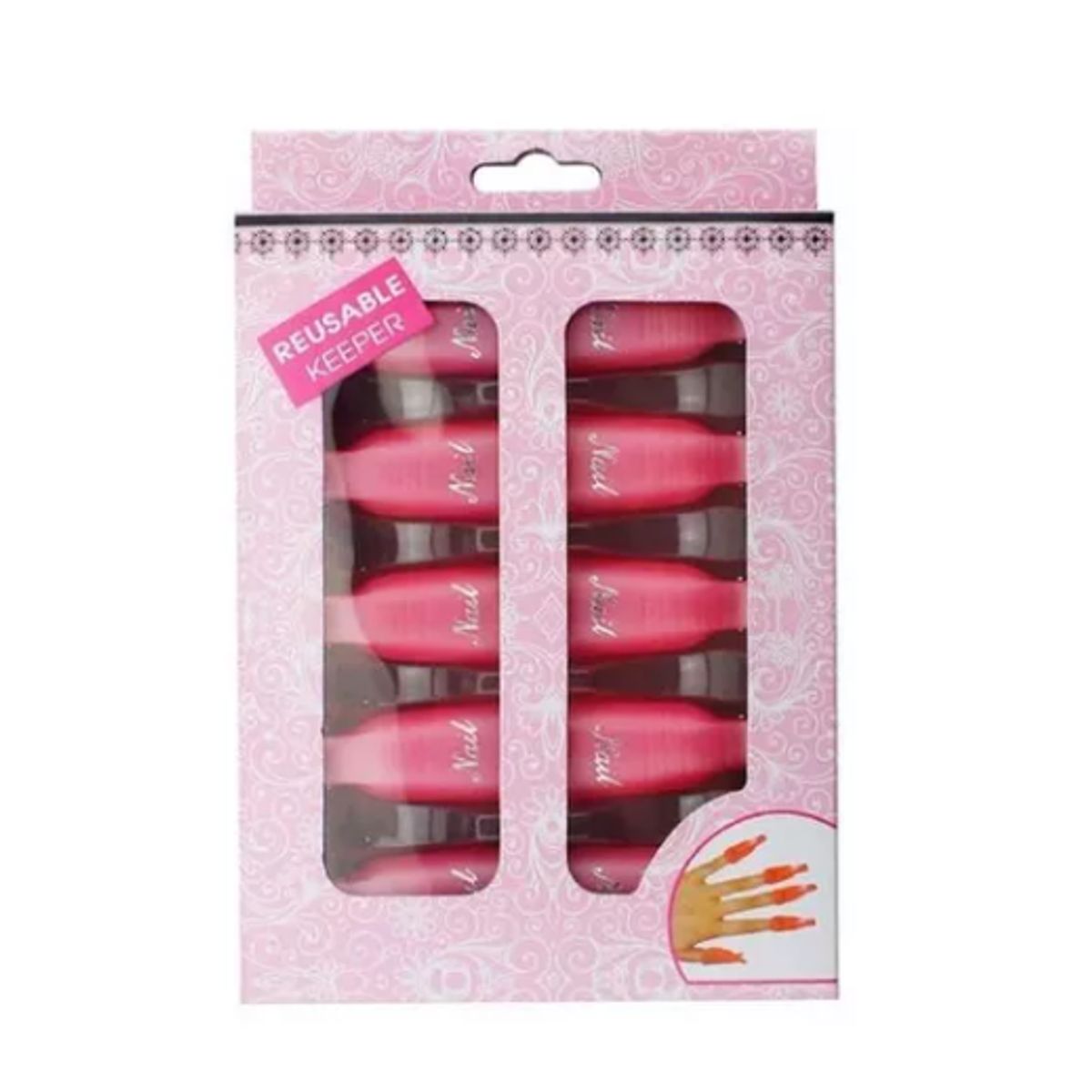 GENERICO - Pack 10 Pinza Manicure Quita Esmalte Permanente Uña Acrílica