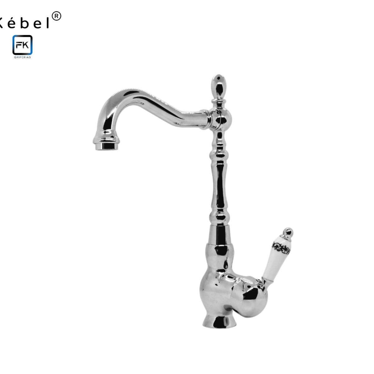 GENERICO - Llave Monomando Lavaplatos Vintage Chrome Ceramic Kébel FK