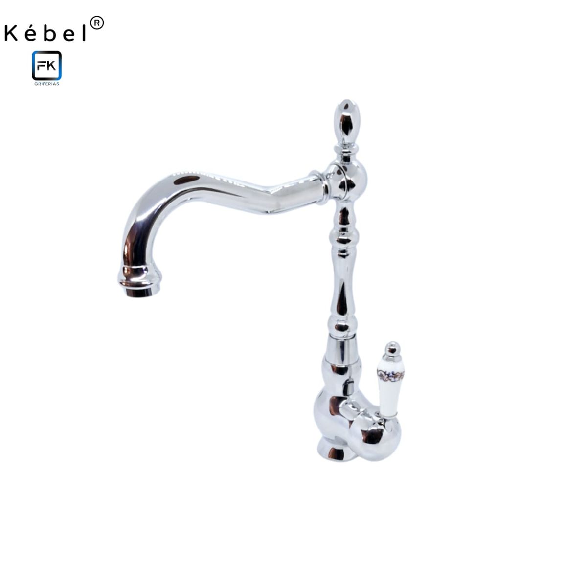GENERICO - Llave Monomando Lavaplatos Vintage Chrome Ceramic Kébel FK