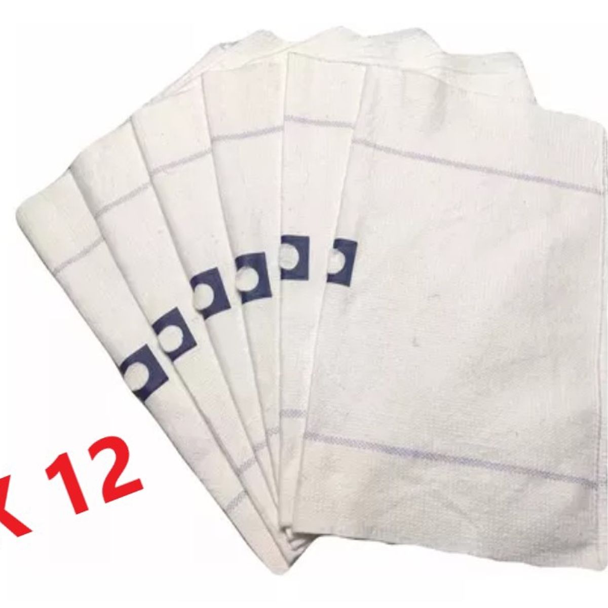 GENERICO - Trapero Paño Set x 12 Blanco Reforzado Con Ojal 70 x 55 cm