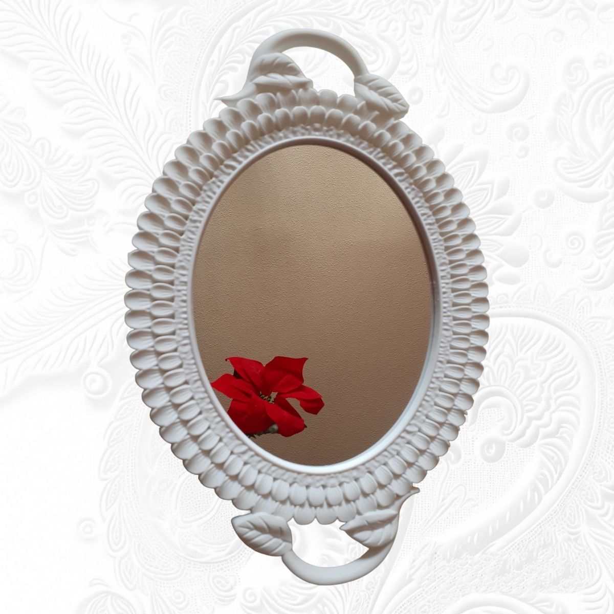 GENERICO - Pack 2 Bandeja Espejo Ovalada Deco Candy Bar - Blanco