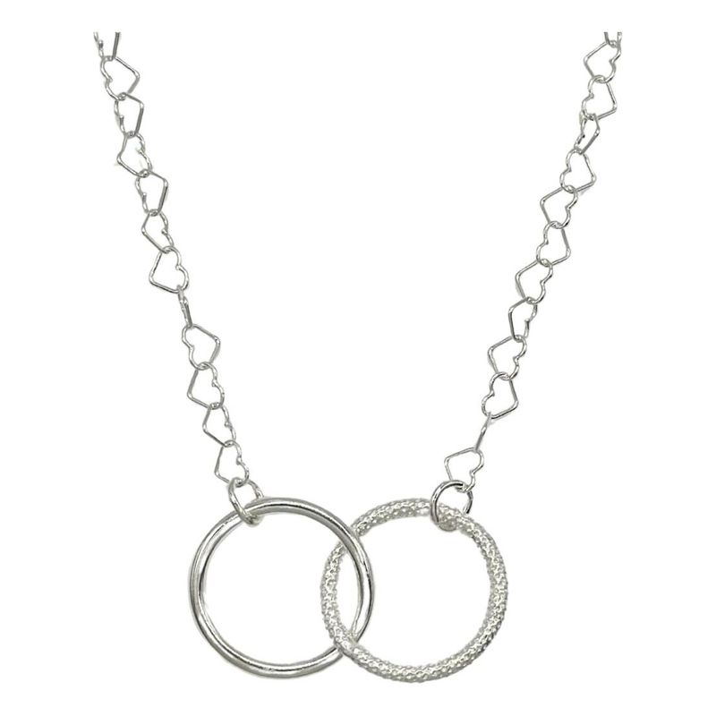 GENERICO - Collar Dama Karma Circulo Con Circones Plata Italiana 925