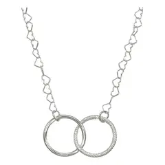GENERICO - Collar Dama Karma Circulo Con Circones Plata Italiana 925