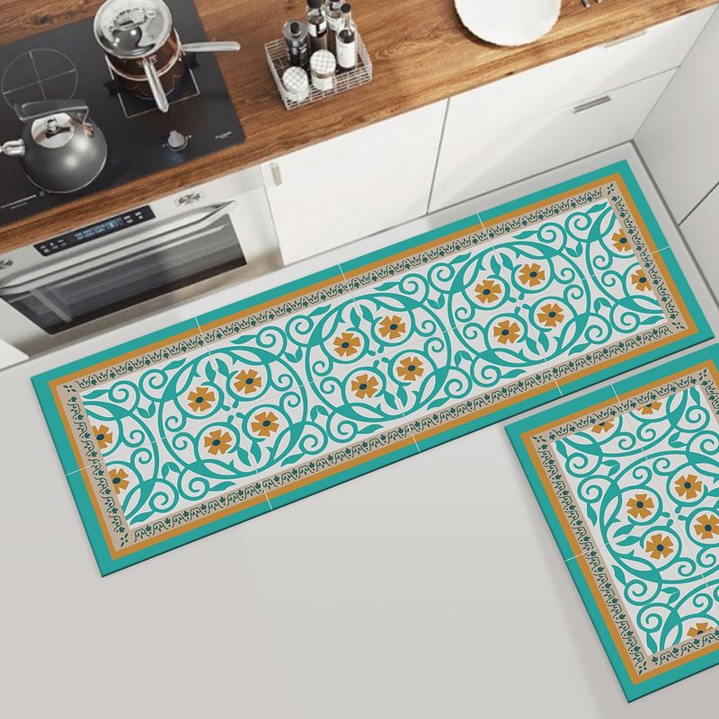 DAVANTI - Set 2 Alfombras de Cocina Flor de Esparta