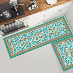 DAVANTI - Set 2 Alfombras de Cocina Flor de Esparta