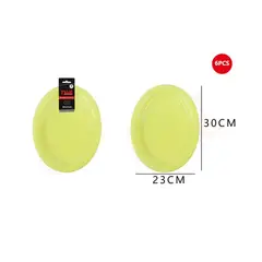 GENERICO - Bandeja Plástica Ovalada Verde 6Pcs 2330Cm