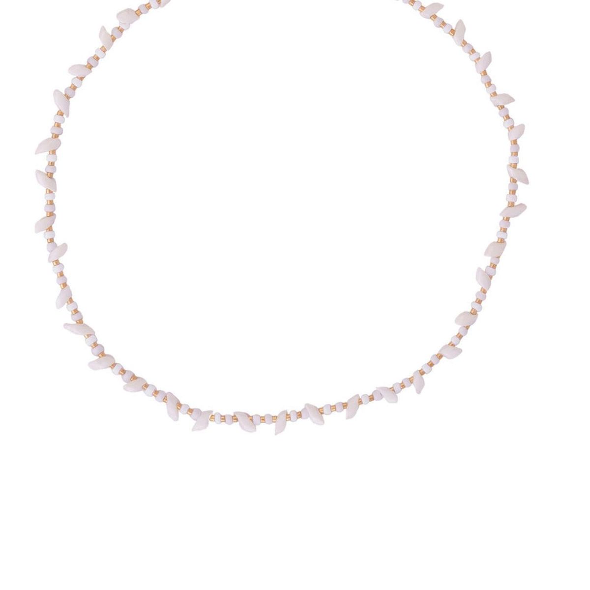 ZAZU - Collar Irregular Blanco y Dorado