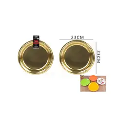 GENERICO - Plato Plastico Dorado 23Cm