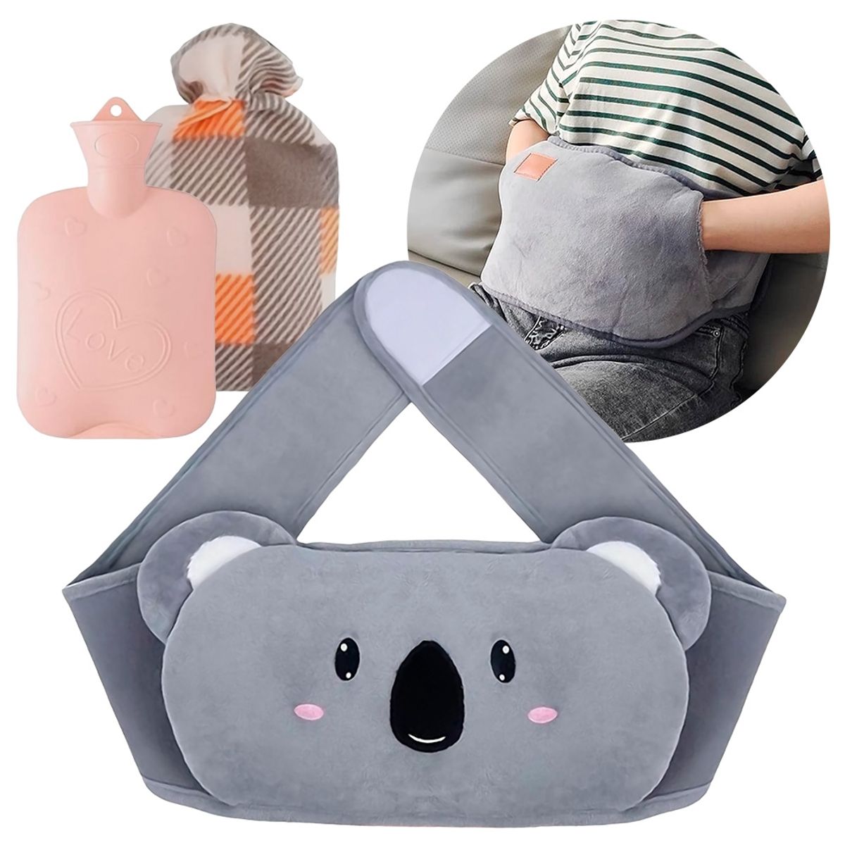 GENERICO - Guatero Menstrual Cinturón Agua Relajante Funda 1 Litro Gris Oscuro