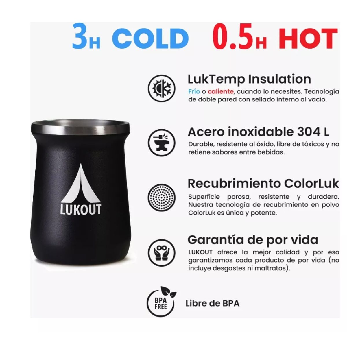 GENERICO - Mate Lukout 236 Ml + Bombilla Mate