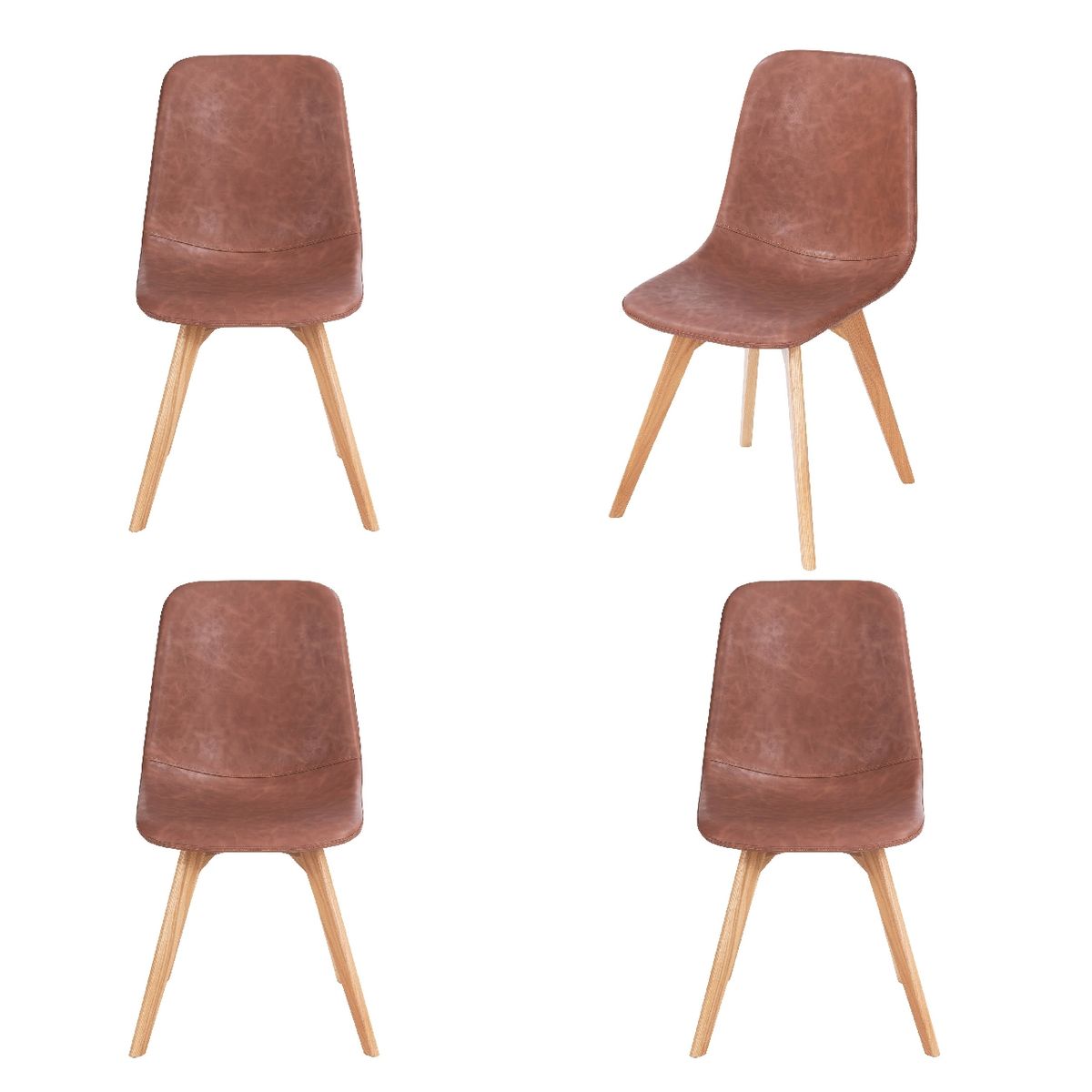 WHITE MARKET - Pack x 4 Sillas Roma color Cafe