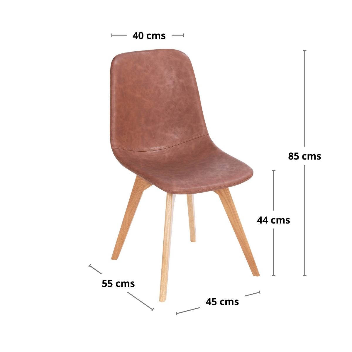 WHITE MARKET - Pack x 4 Sillas Roma color Cafe