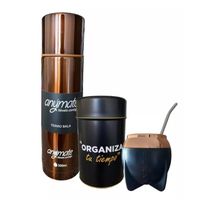 Set Mate + Bombilla + Dispensador Yerba + Termo Bala Anymate