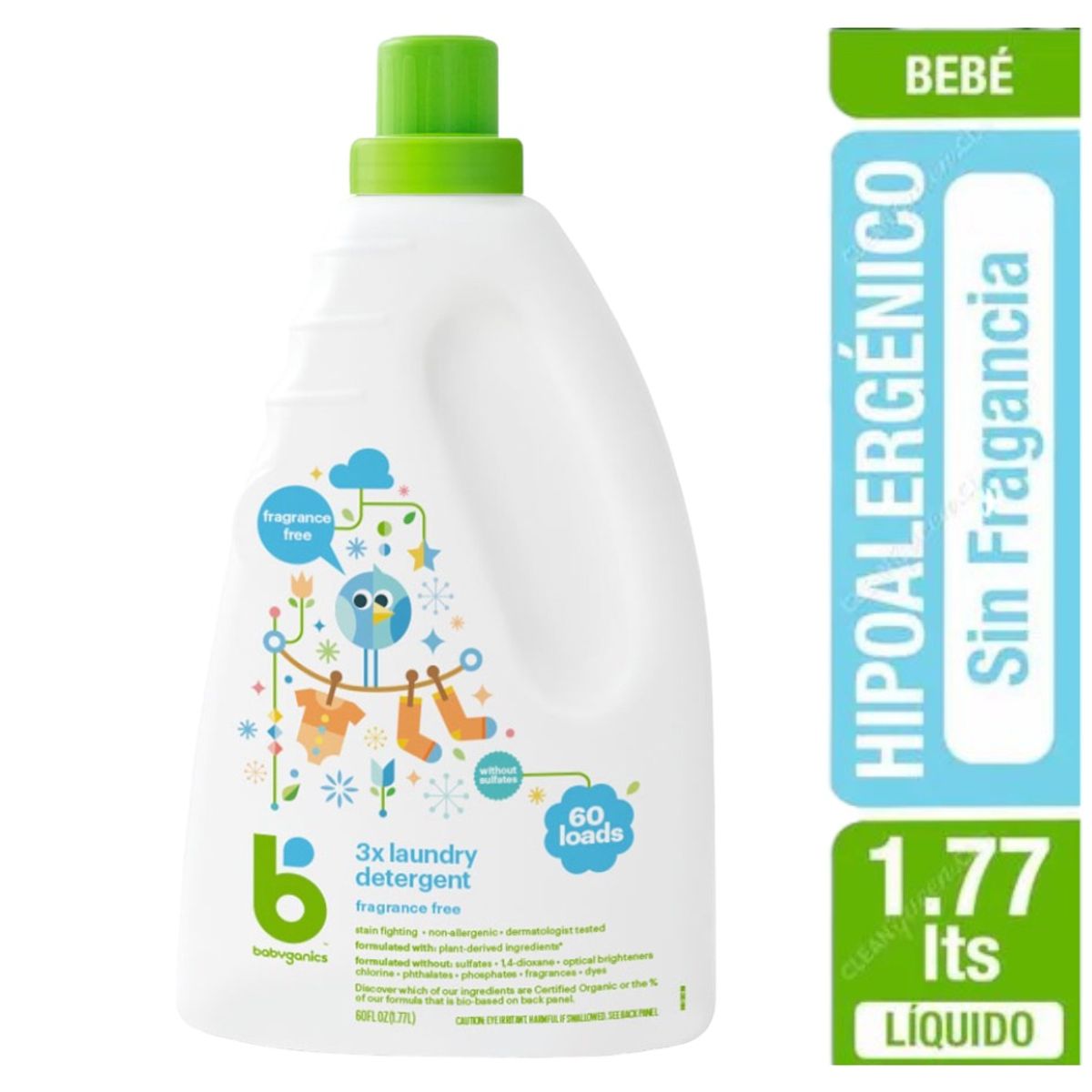 GENERICO - Detergente Líquido Babyganics Hipoalergénico 1.77 Litros