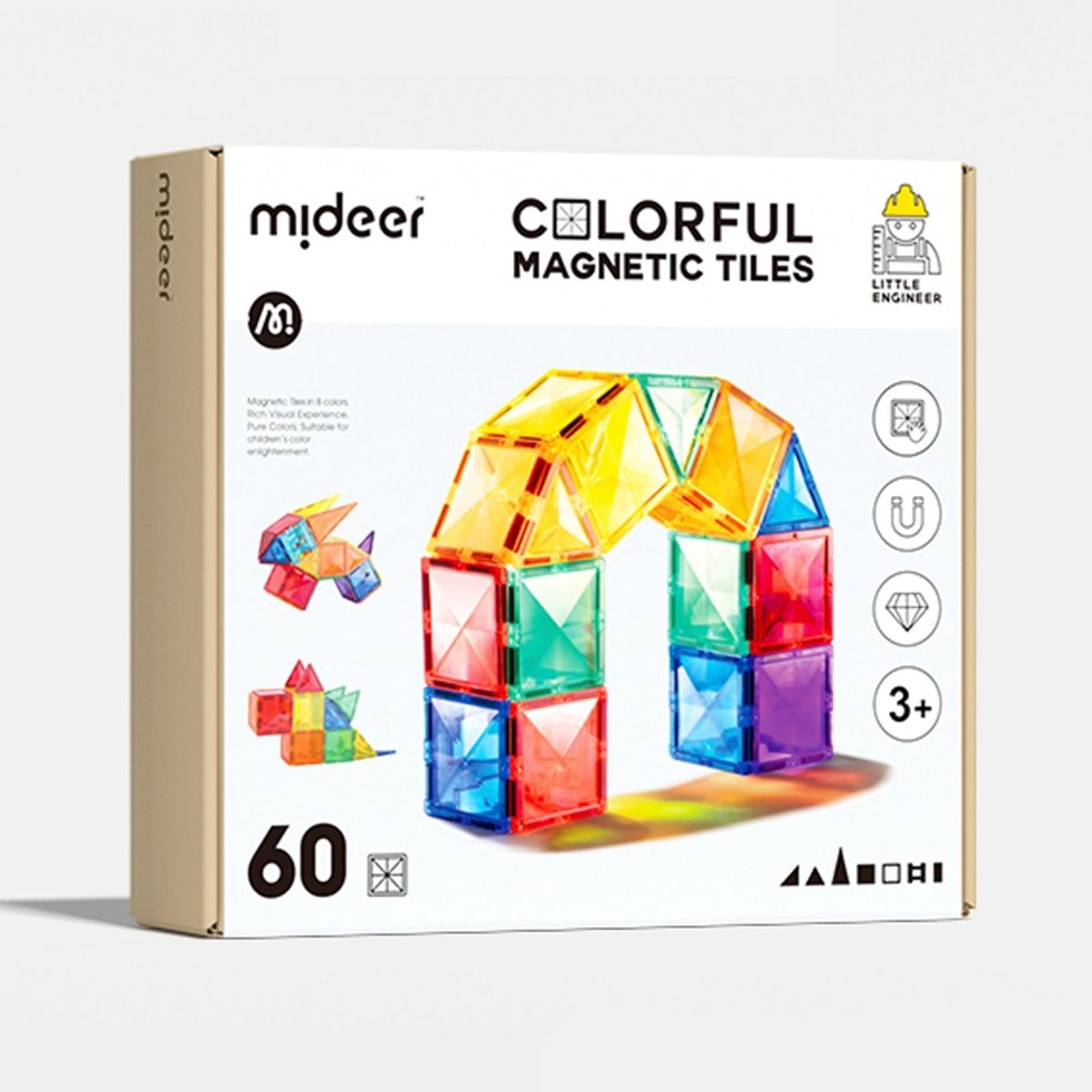 MIDEER - Magnéticos de colores 60 piezas