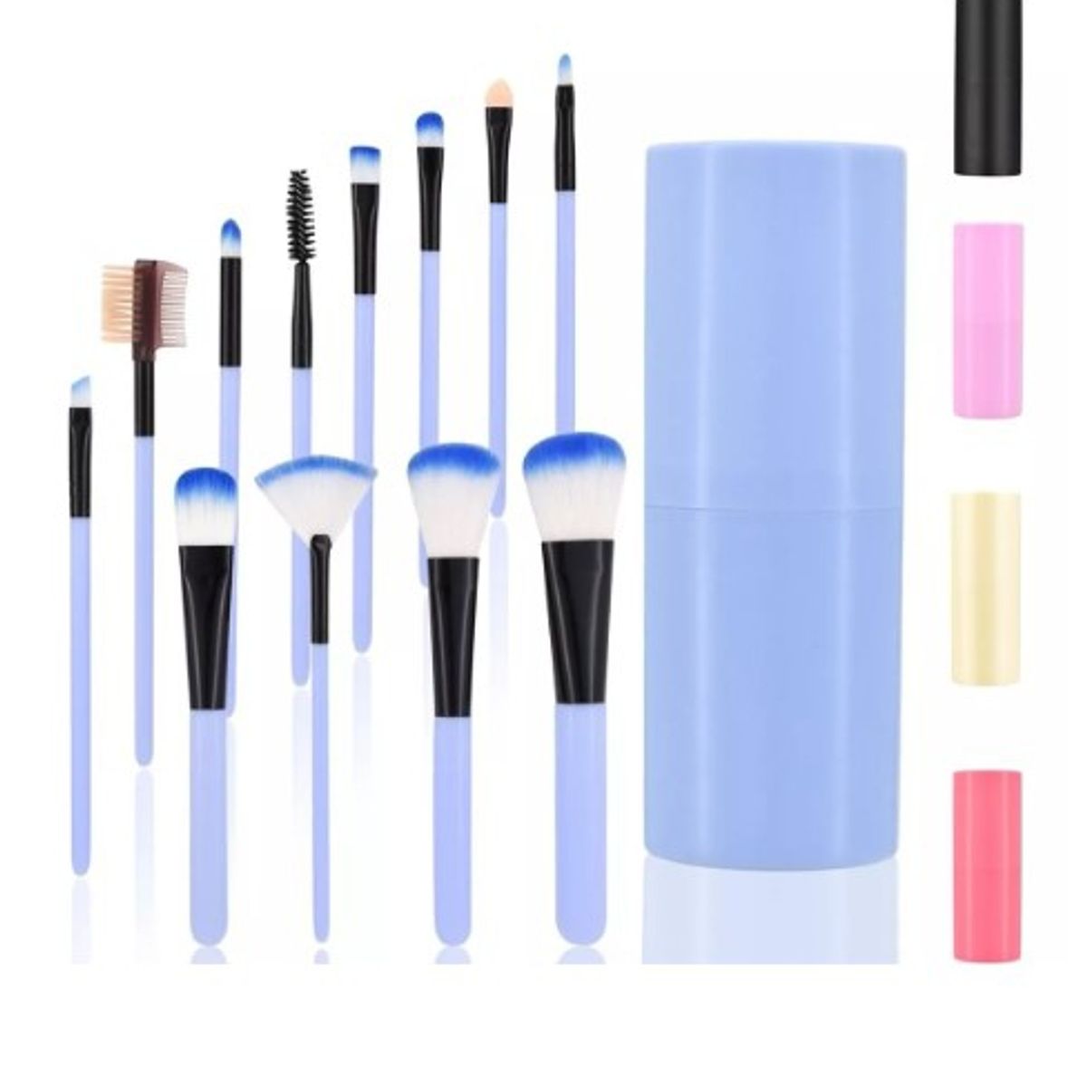 GENERICO - Set 12 Brochas Maquillaje Profesional Cepillos Color Celeste