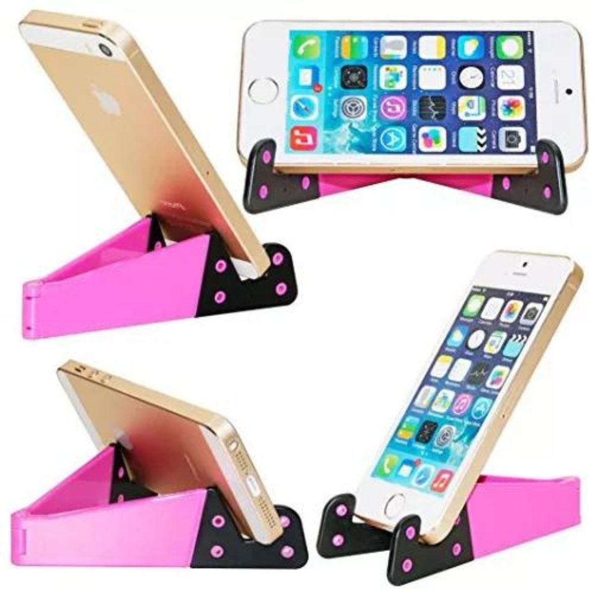 GENERICO - Soporte Multifuncion Celular O Tablet En V Para Escritorio FUCCIA