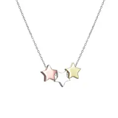 ANDREA COGGIOLA JOYAS - Collar Triada Estrellas Bañadas Plata Fina 925