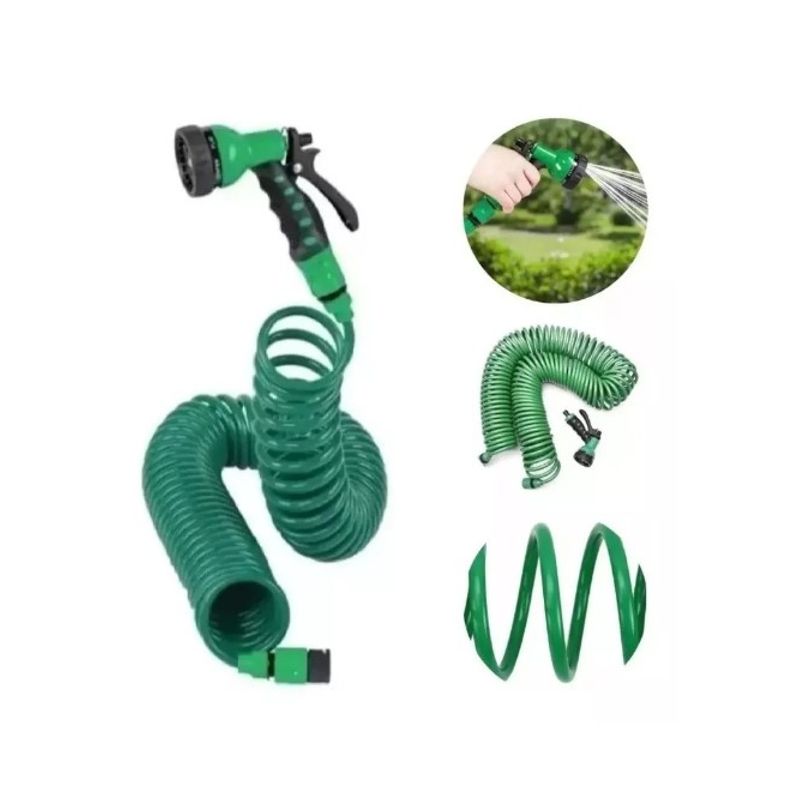 GENERICO - Manguera 30 Mts Espiral Expandible Casa Jardin Color Verde