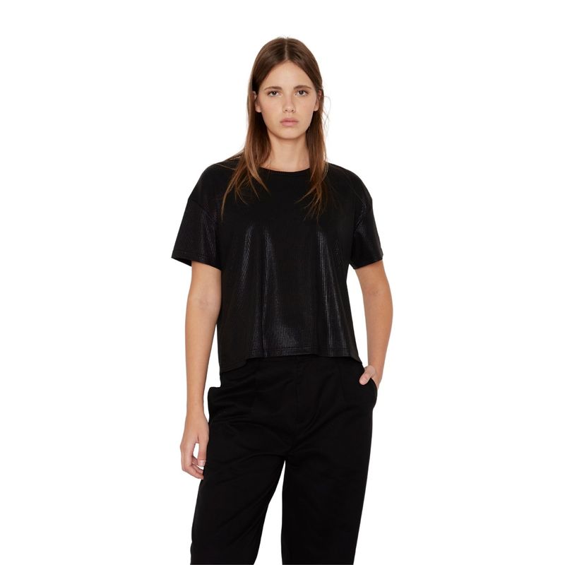 JACINTA TIENDA - Polera Kurt glitter negra Jacinta Tienda