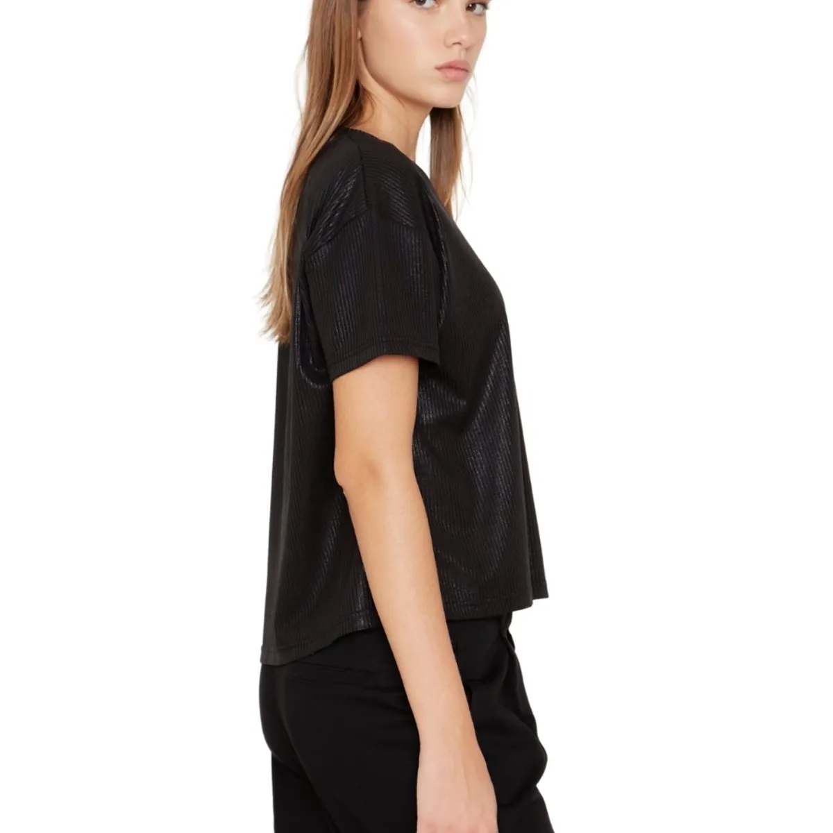 JACINTA TIENDA - Polera Kurt glitter negra Jacinta Tienda