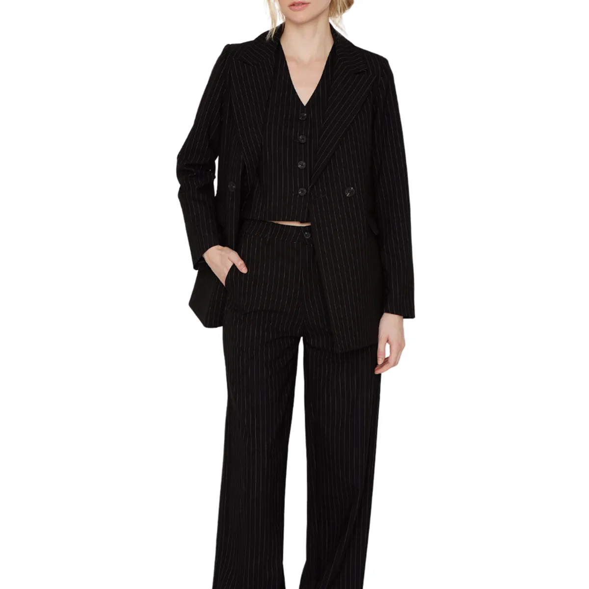 JACINTA TIENDA - Pantalón Owen rayas negro Jacinta Tienda