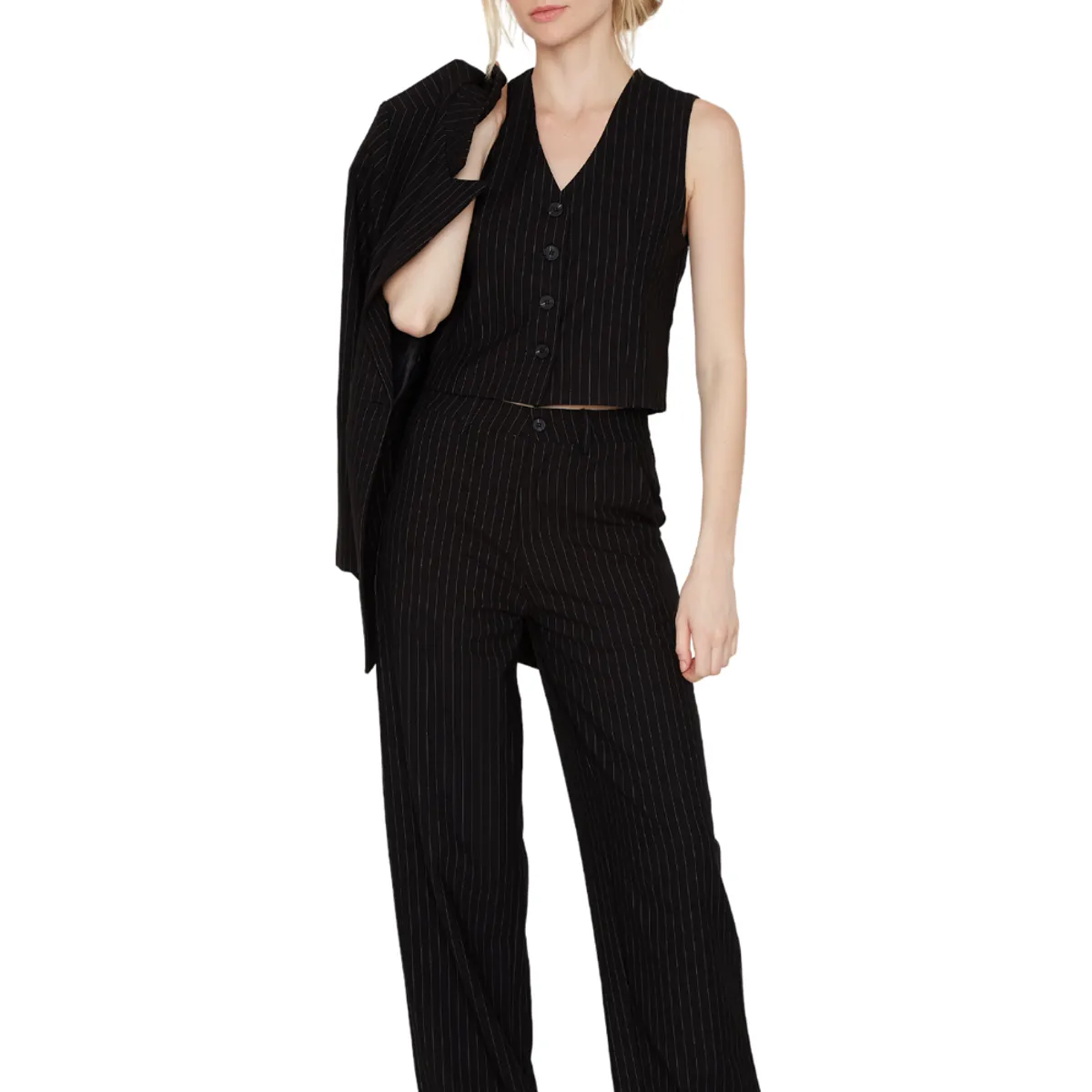 JACINTA TIENDA - Pantalón Owen rayas negro Jacinta Tienda